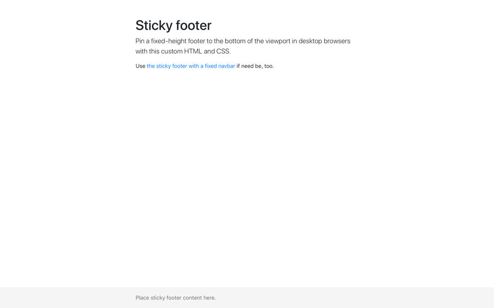 Прижатый футер | Sticky footer screenshot